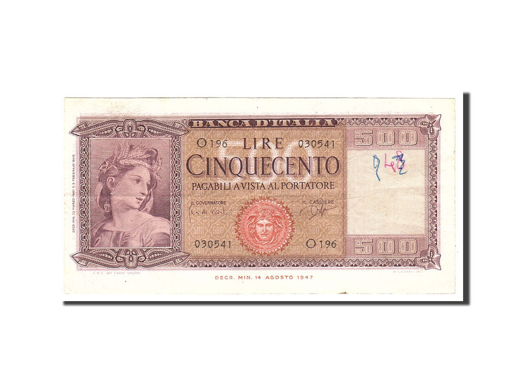 Banknote, Italy, 500 Lire, 1961, 1961-03-23, KM:80a, VF(20-25)