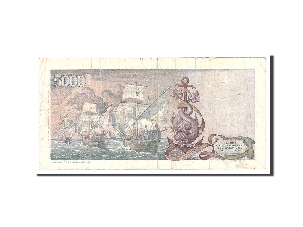 Banconote, Italia, 5000 Lire, 1968, KM:98b, 1968-01-04, MB