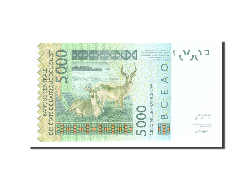 Banknote, West African States, 5000 Francs, 2003, Undated, KM:117Aa, UNC(65-70)