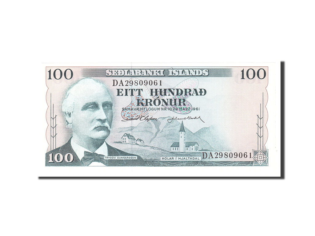 Banconote, Islanda, 100 Kronur, 1961, KM:44a, 1961-03-29, FDS