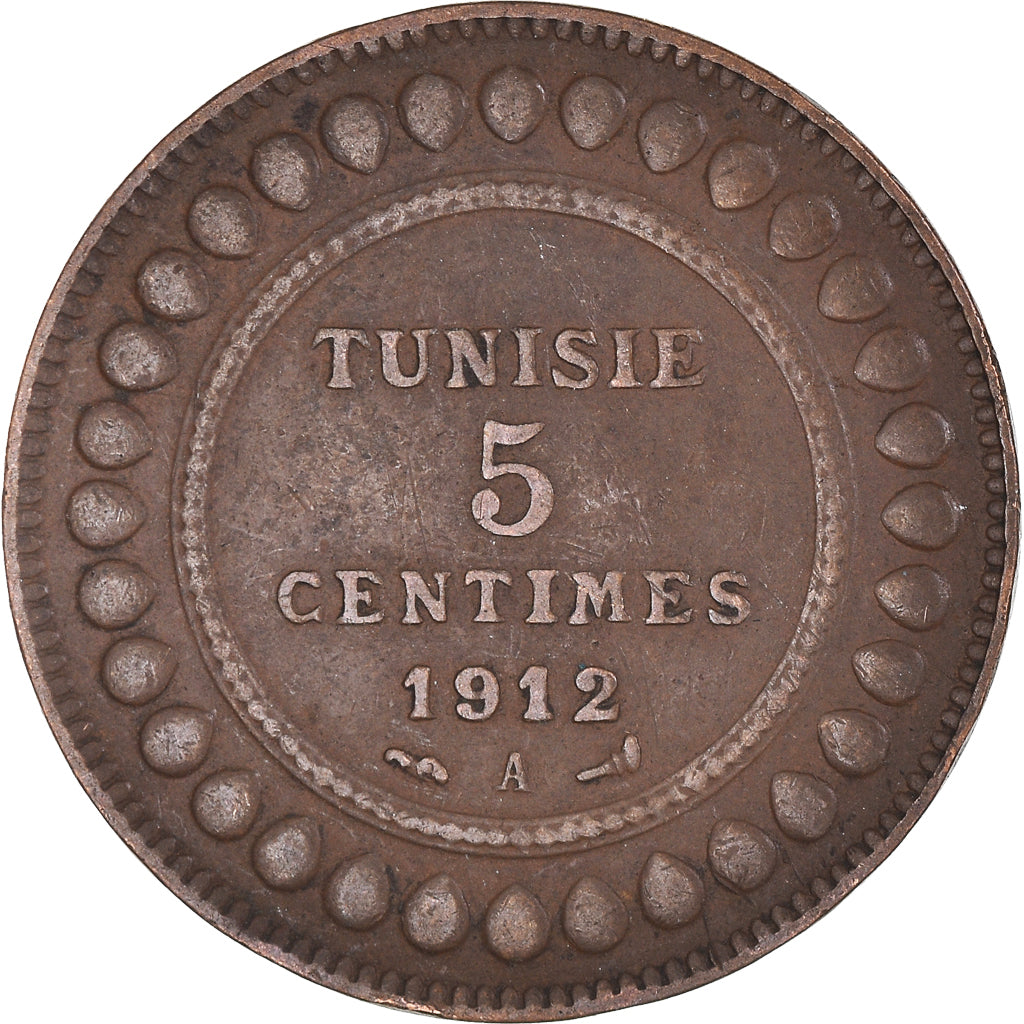 Münze, Tunesien, 5 Centimes, 1912