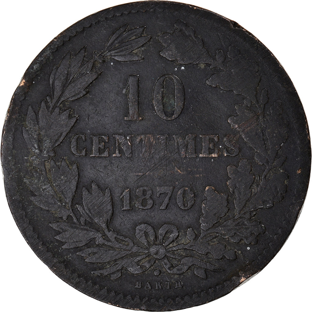 Moneda, Luxemburgo, 10 Centimes, 1870