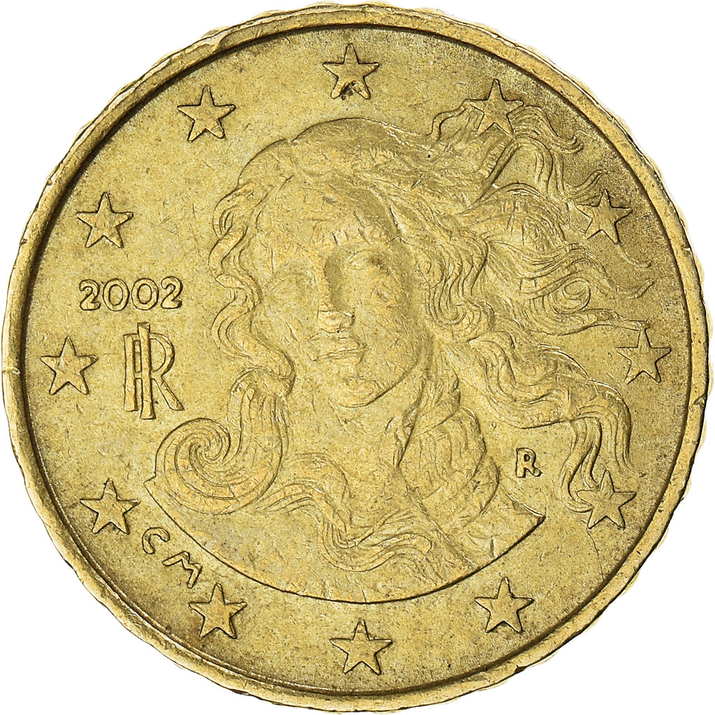 Itália, 10 Euro Cent, 2002, Nordic gold, EF(40-45)