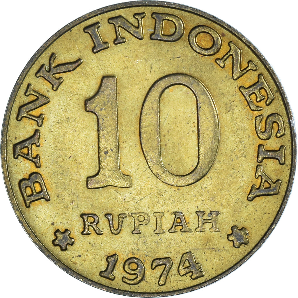 Moneta, Indonesia, 10 Rupiah, 1974