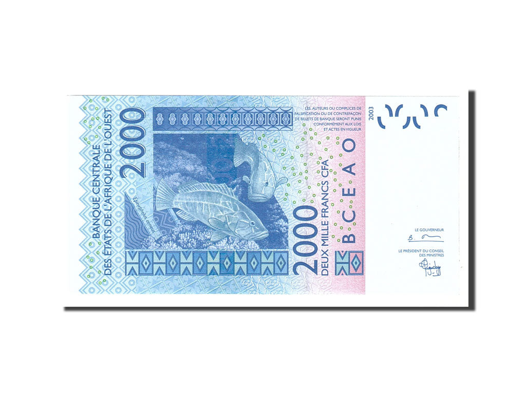 Banknote, West African States, 2000 Francs, 2003, Undated, KM:116Aa, UNC(63)