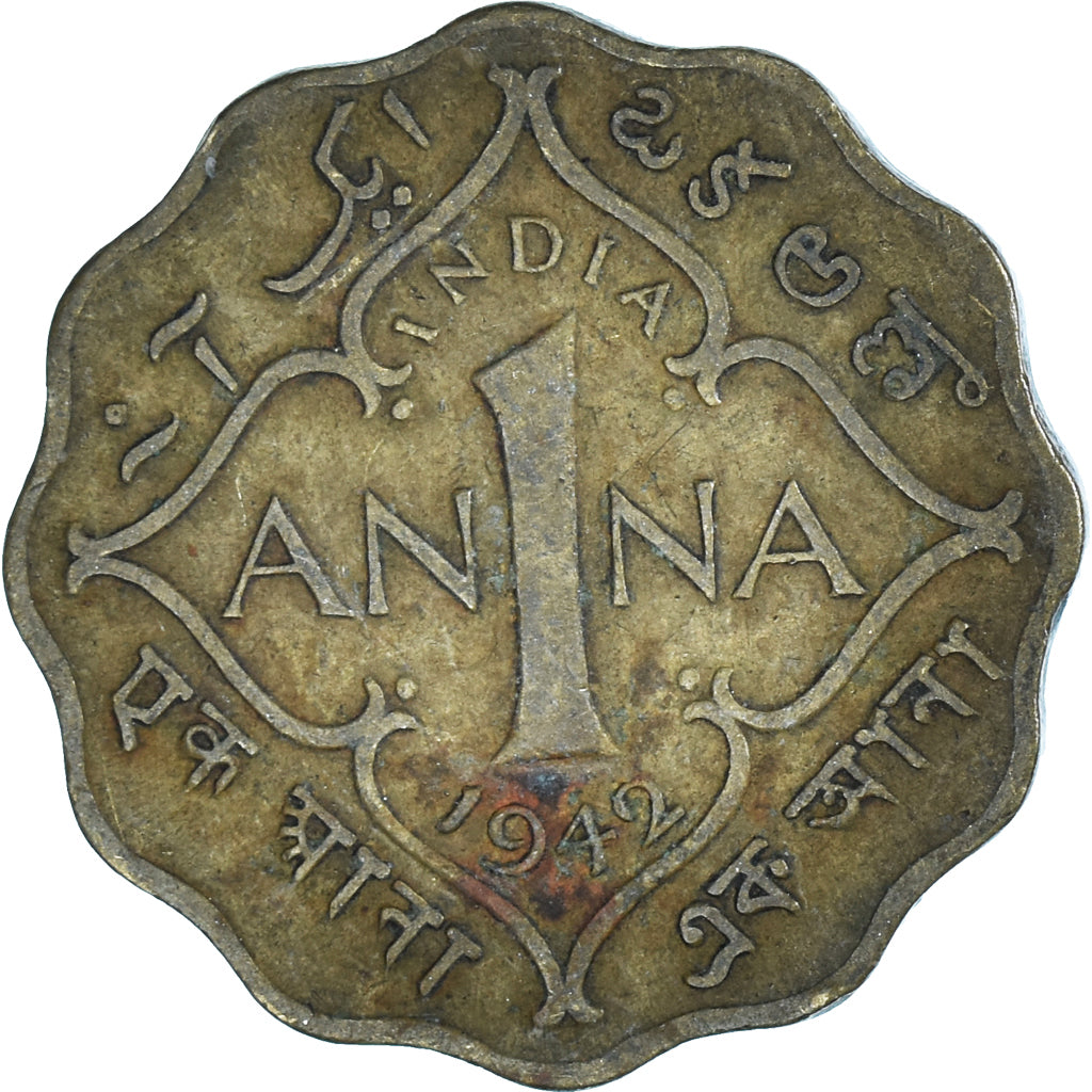Coin, India, Anna, 1942