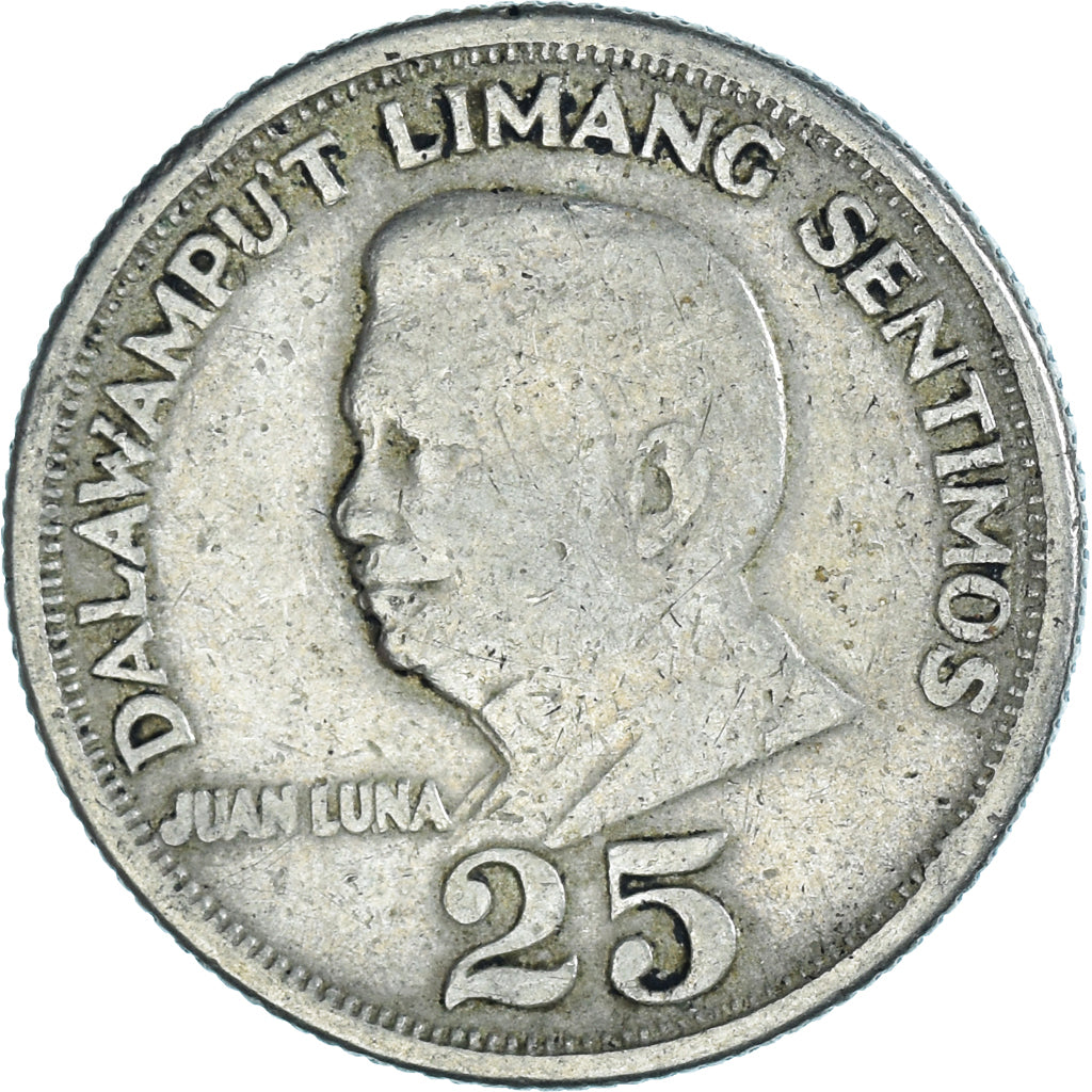 Moneda, Filipinas, 25 Sentimos, 1968