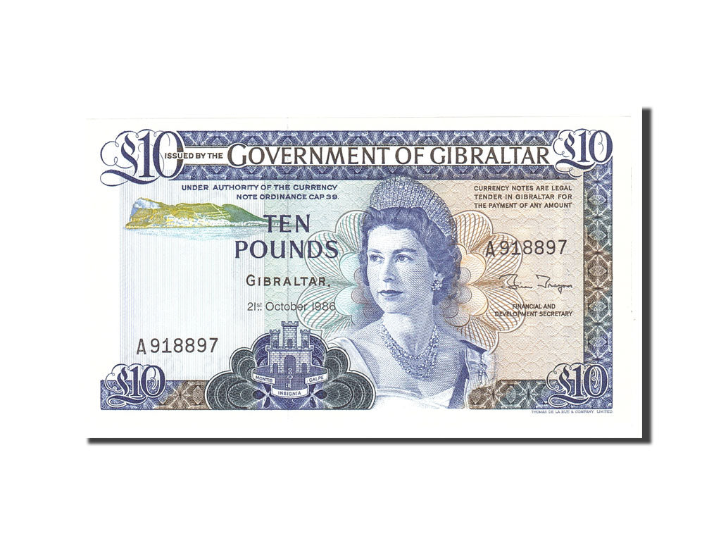 Banknote, Gibraltar, 10 Pounds, 1986, 1986-10-21, KM:22b, UNC(65-70)