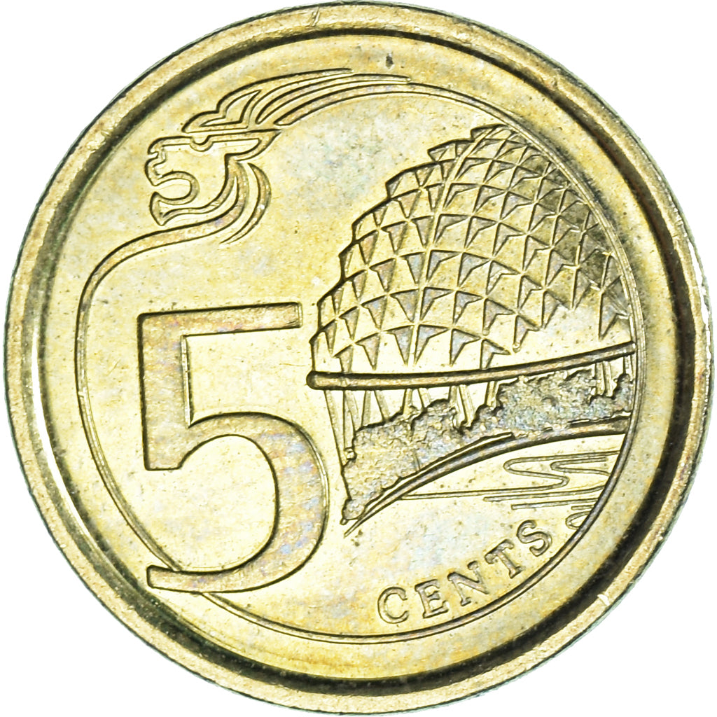 Coin, Singapore, 5 Cents, 2014