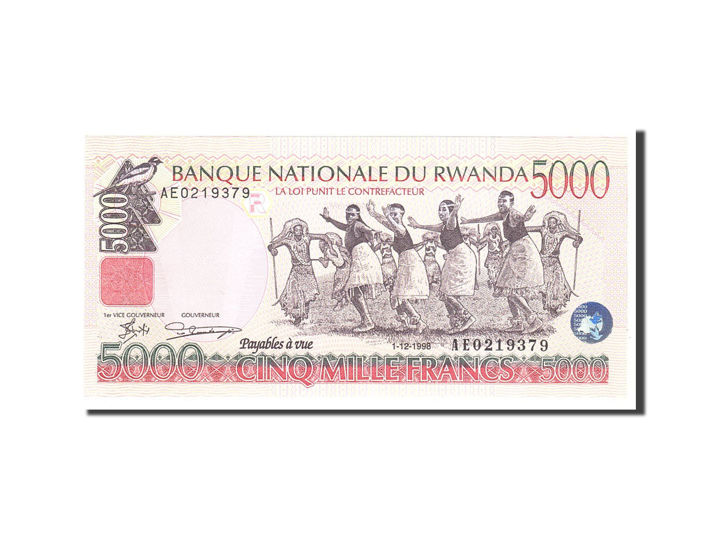 Banknote, Rwanda, 5000 Francs, 1998, 1998-12-01, KM:28a, UNC(65-70)