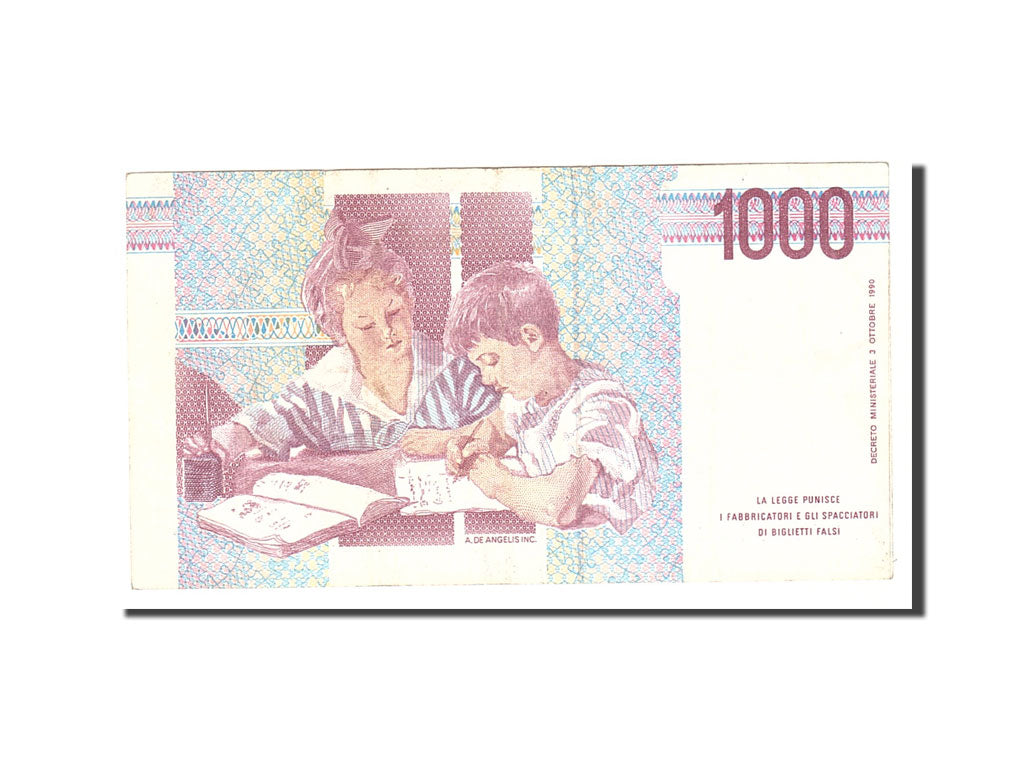 Banknote, Italy, 1000 Lire, 1990, Undated, KM:114a, EF(40-45)
