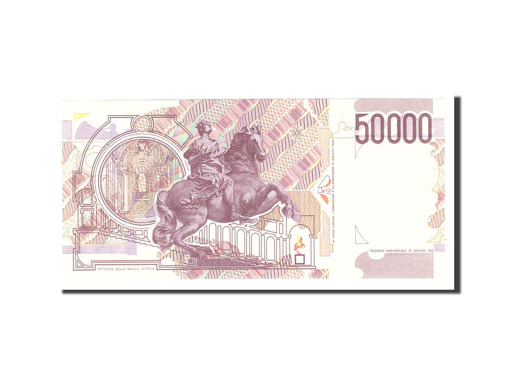 Banknot, Włochy, 50,000 Lire, 1992, 1992-05-27, KM:116c, UNC(65-70)
