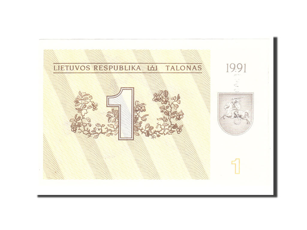 Banknot, Litwa, 1 (Talonas), 1991, Undated, KM:32a, UNC(63)
