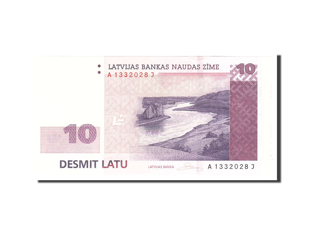 Banknote, Latvia, 10 Latu, 2008, Undated, KM:54, UNC(65-70)