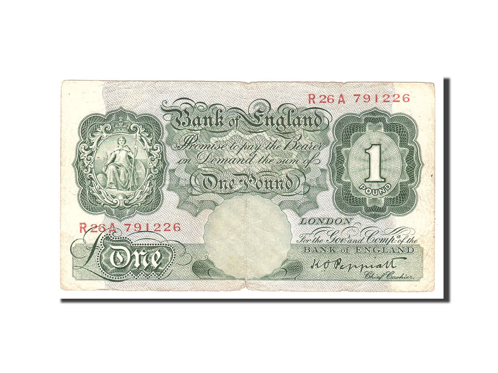Billete, 1 Pound, 1948, Gran Bretaña, KM:369a, Undated, BC