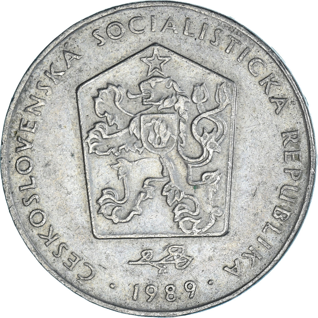 Moeda, Checoslováquia, 2 Koruny, 1989
