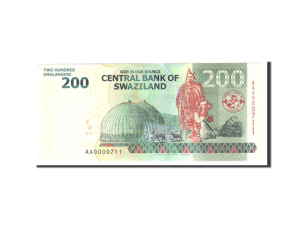Banknote, Swaziland, 200 Emalangeni, 2010, 2010-09-06, KM:40a, UNC(65-70)