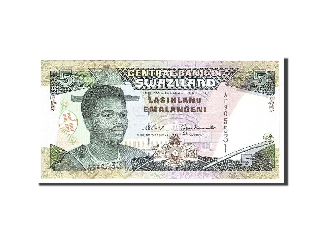 Banknote, Swaziland, 5 Emalangeni, 1995, Undated, KM:23a, UNC(65-70)