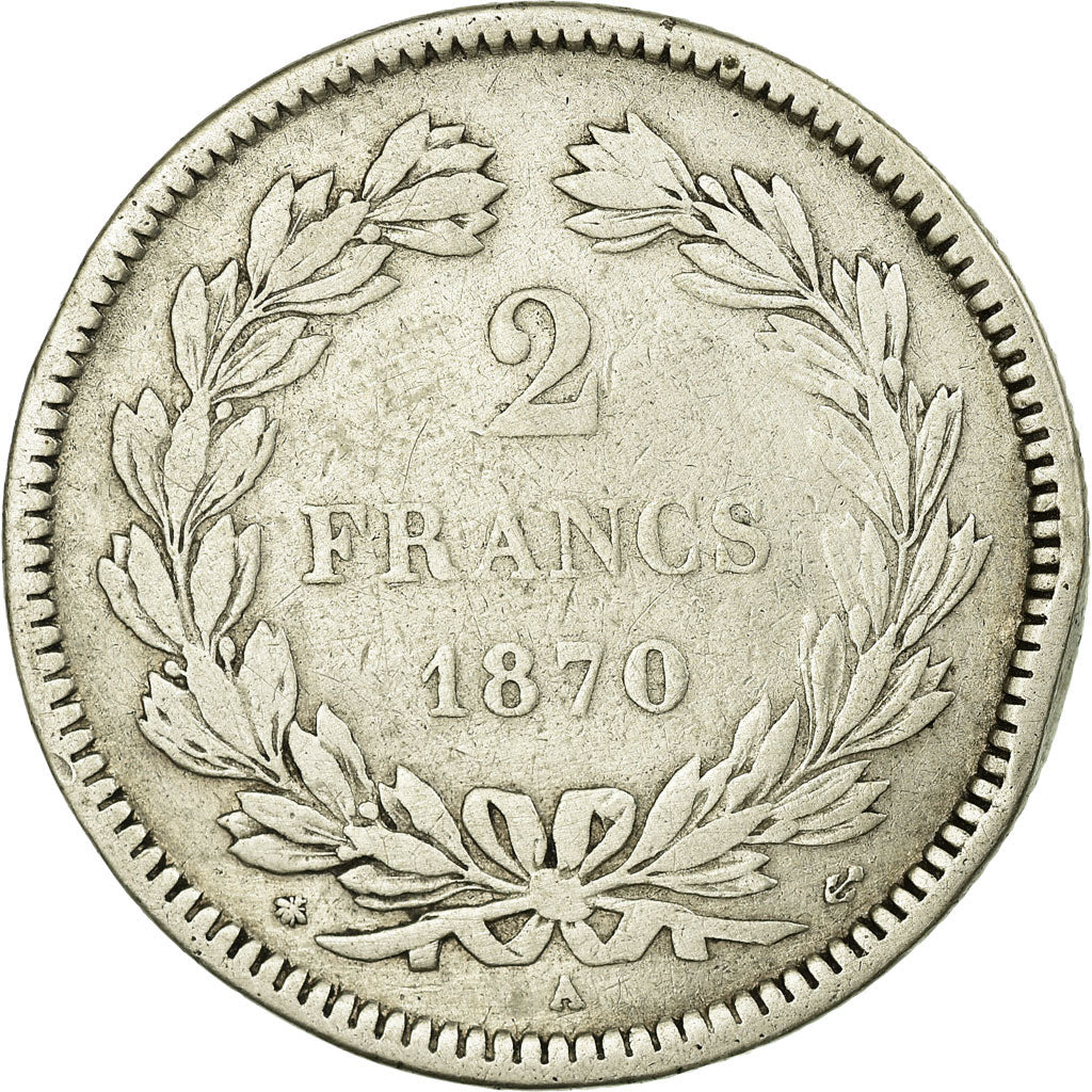 Coin, France, Cérès, 2 Francs, 1870, Paris, VF(30-35), Silver, Gadoury:529