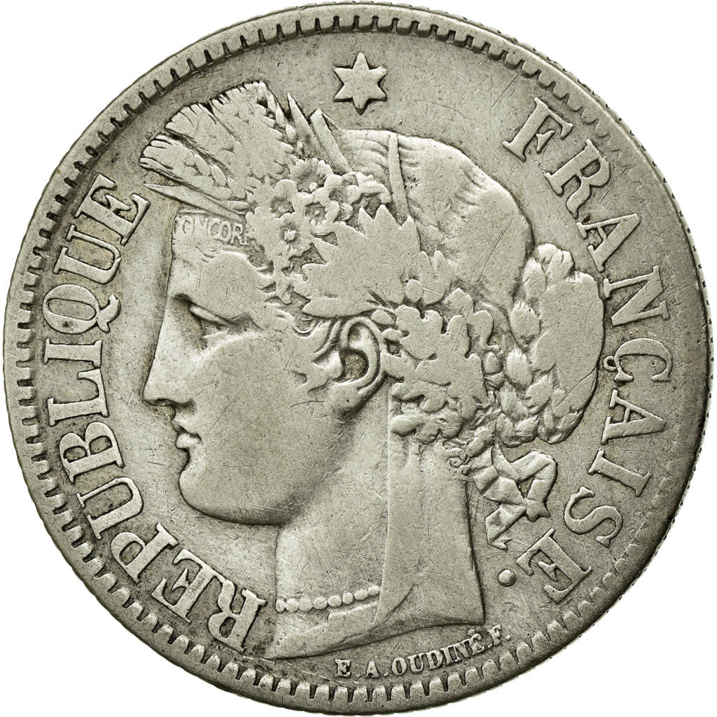 Monnaie, France, Cérès, 2 Francs, 1871, Bordeaux, TB, Argent, Gadoury:529