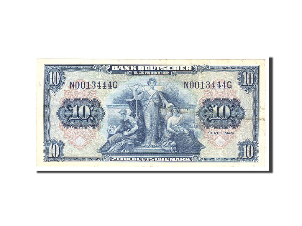 Geldschein, Bundesrepublik Deutschland, 10 Deutsche Mark, 1949, 1949-08-22