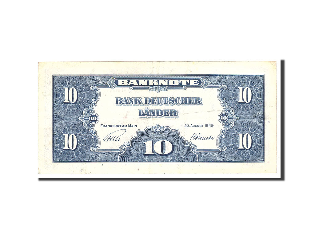 Geldschein, Bundesrepublik Deutschland, 10 Deutsche Mark, 1949, 1949-08-22