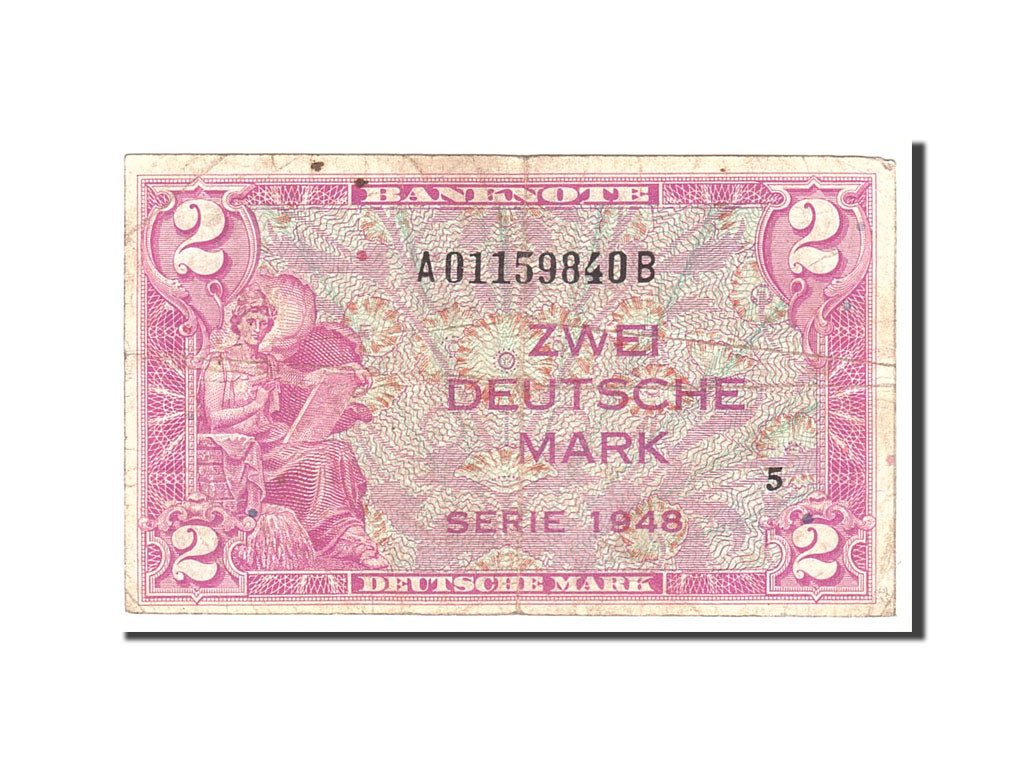 Banknot, Niemcy - RFN, 2 Deutsche Mark, 1948, Undated, KM:3a, VF(30-35)