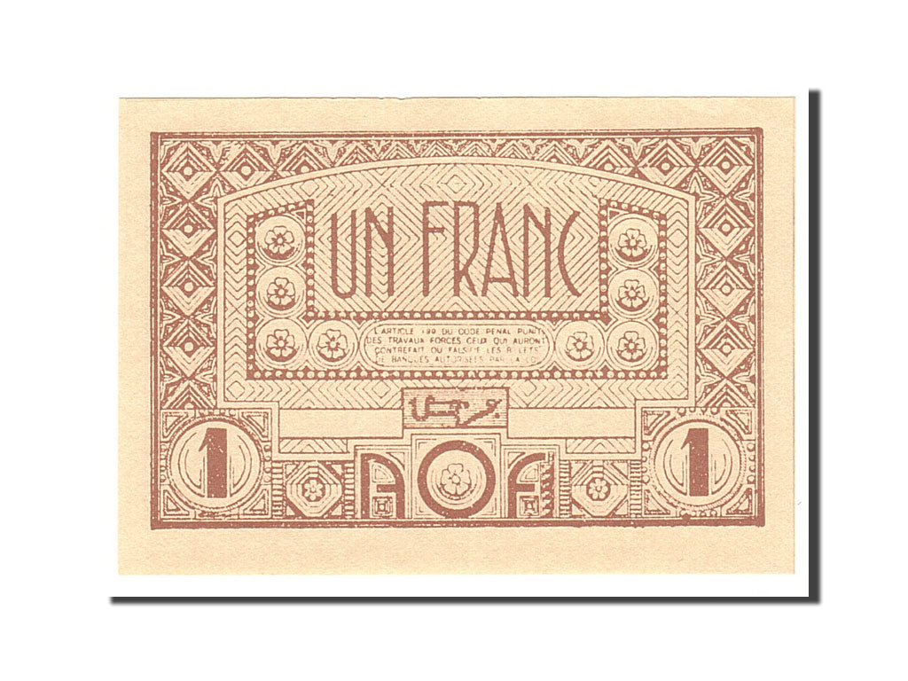 Banconote, Africa occidentale francese, 1 Franc, 1944, KM:34b, Undated, SPL