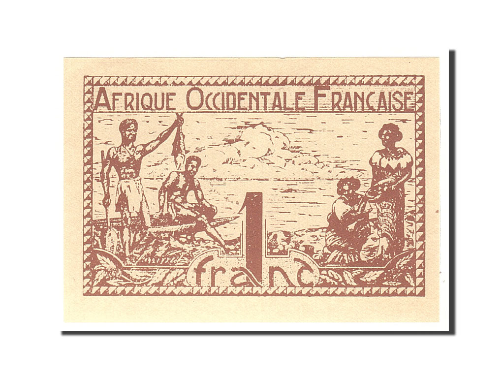 Banconote, Africa occidentale francese, 1 Franc, 1944, KM:34b, Undated, SPL