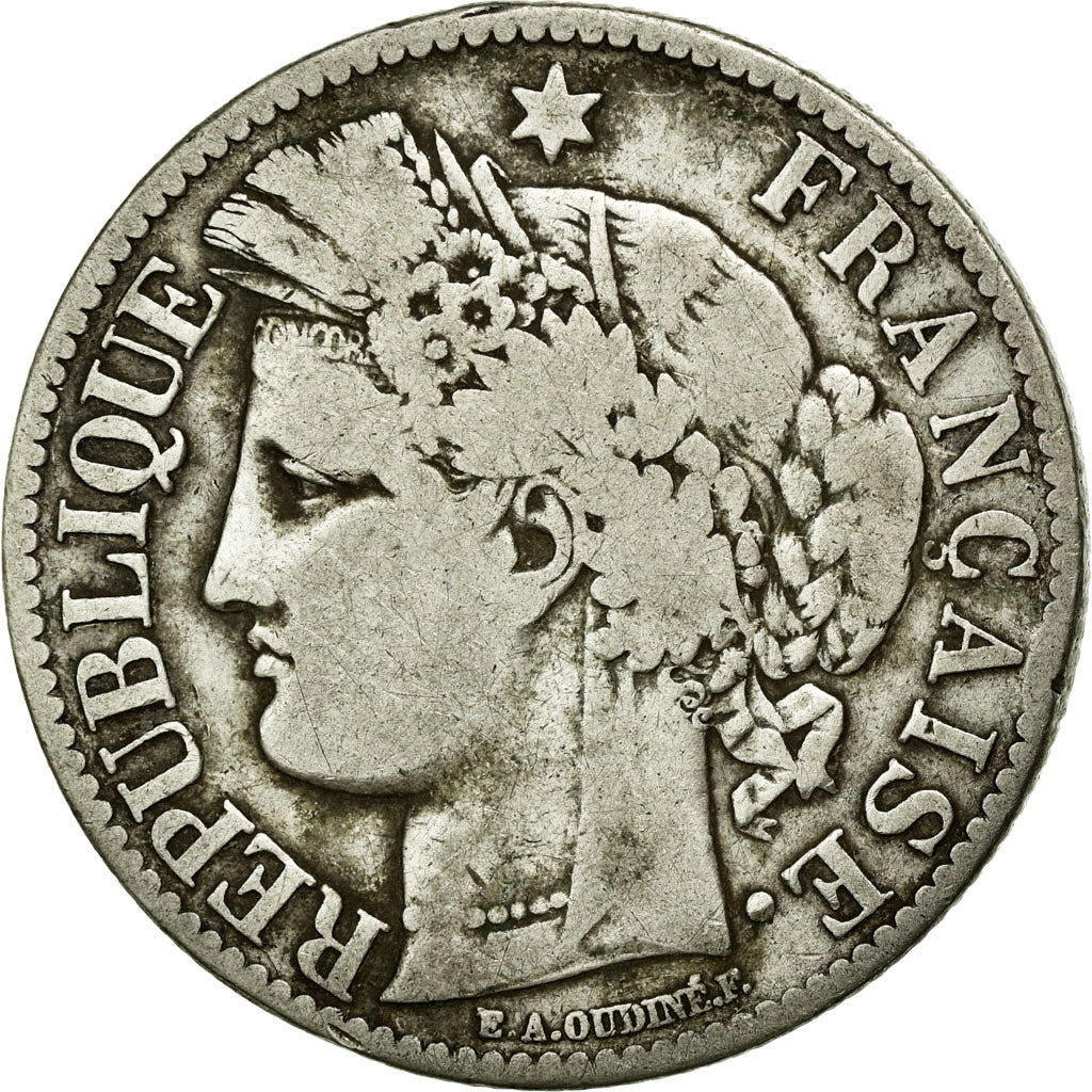 Coin, France, Cérès, 2 Francs, 1872, Paris, VF(20-25), Silver, Gadoury:530a