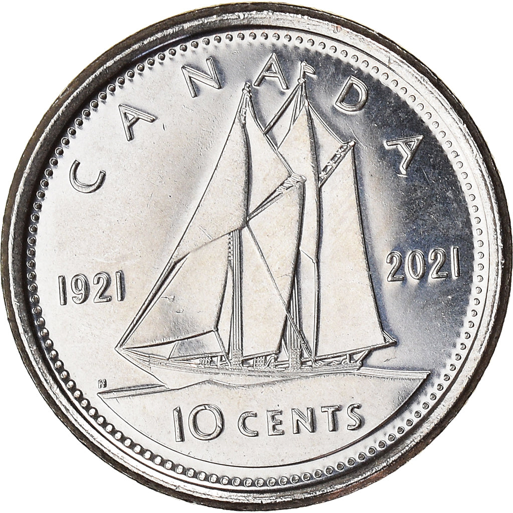 Münze, Kanada, 10 Cents, 2021, Royal Canadian Mint, UNZ, Acier plaqué nickel