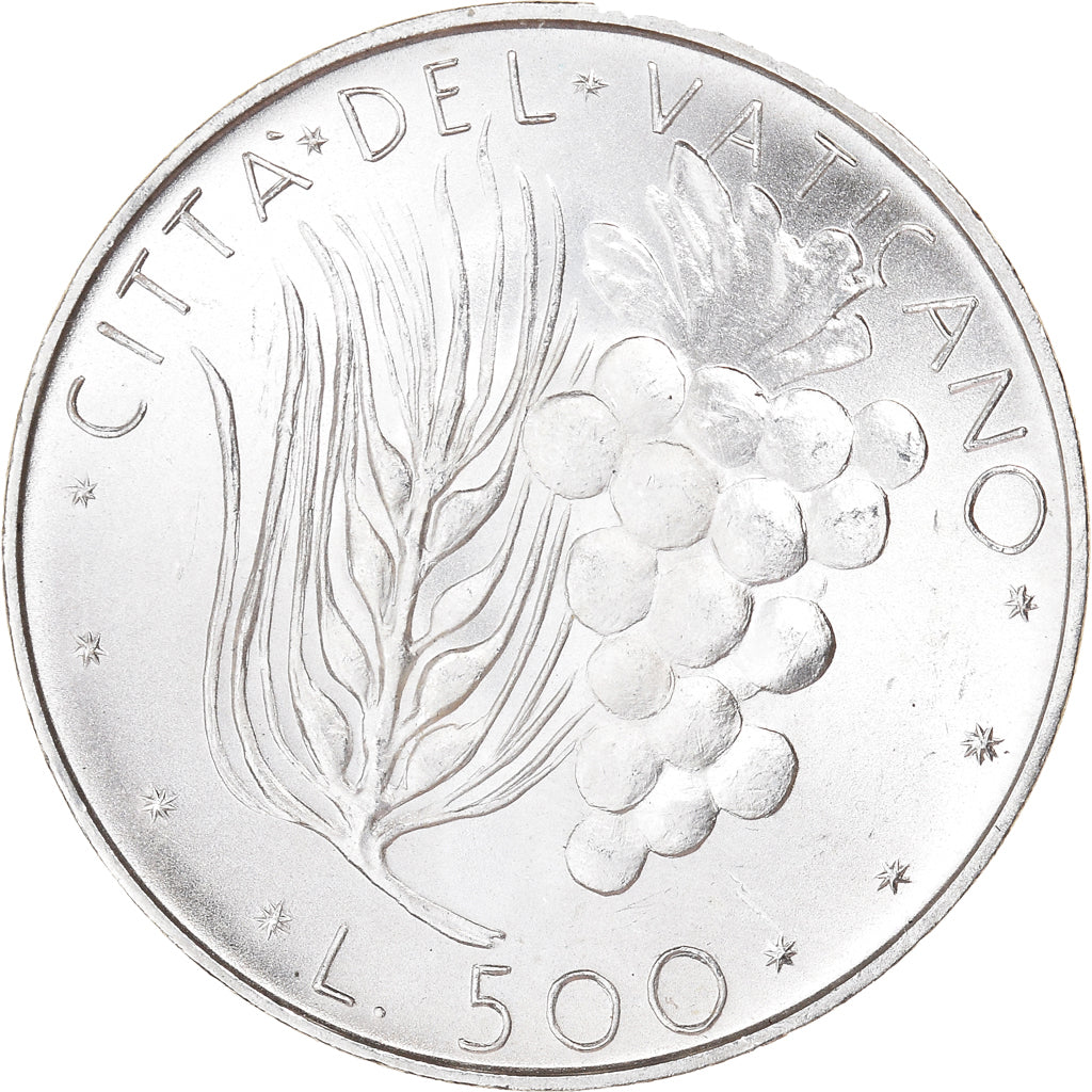 Coin, VATICAN CITY, Paul VI, 500 Lire, 1974, Roma, MS(63), Silver, KM:123