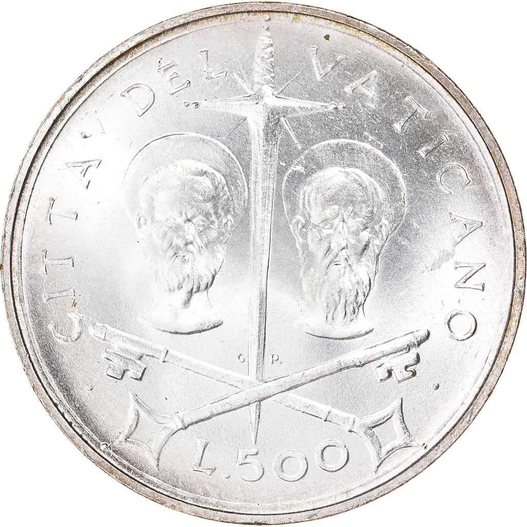 Moeda, CIDADE DO VATICANO, Paul VI, 500 Lire, 1967, MS(63), Prata, KM:99