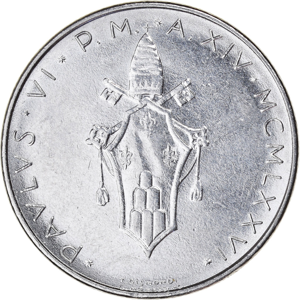 Coin, VATICAN CITY, Paul VI, 100 Lire, 1976, AU(50-53), Stainless Steel, KM:122