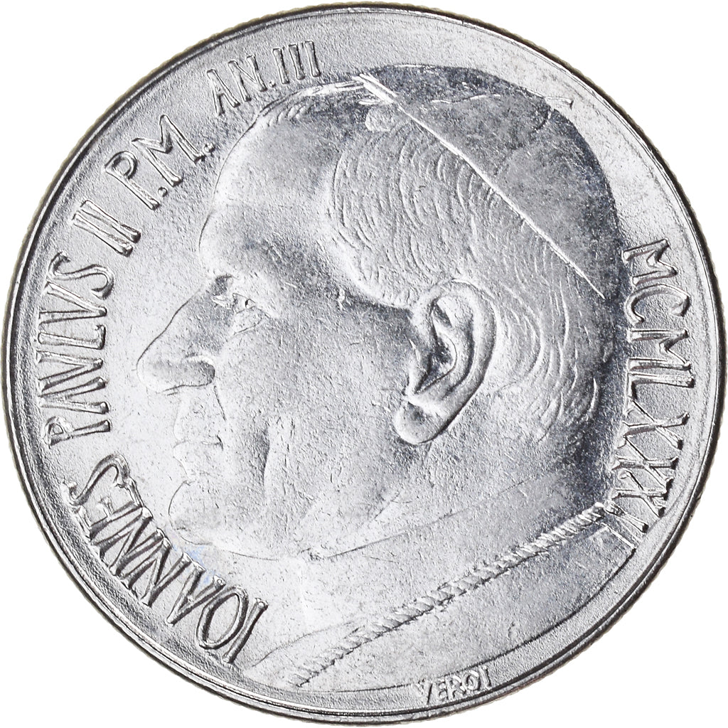 Moneda, CIUDAD DEL VATICANO, John Paul II, 100 Lire, 1981, MBC, Acero