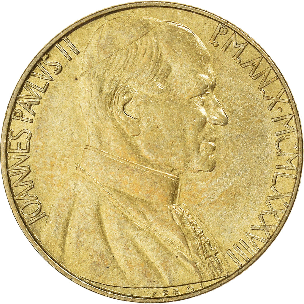 Monnaie, Cité du Vatican, John Paul II, 200 Lire, 1988, Roma, TTB