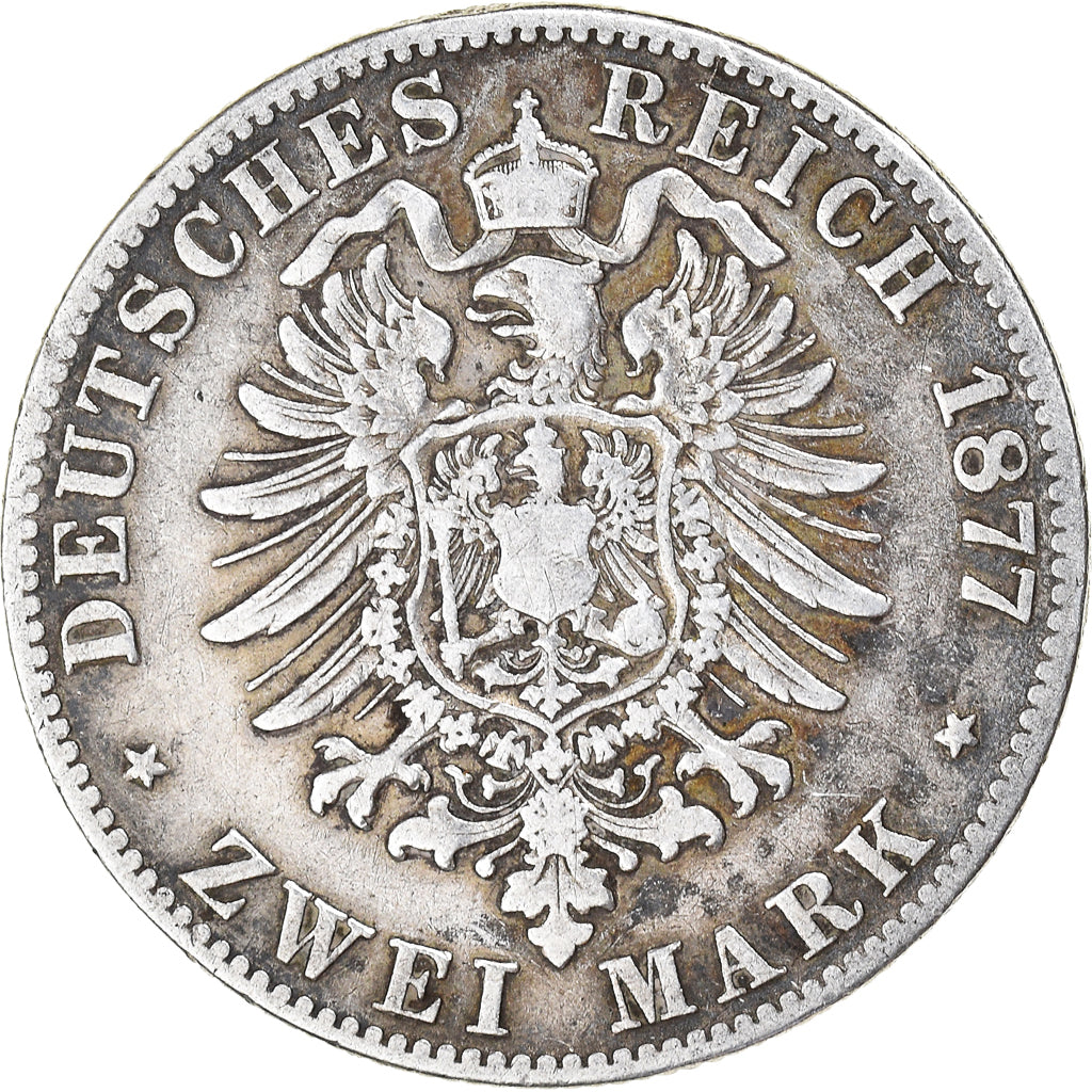 Münze, Deutsch Staaten, WURTTEMBERG, Karl I, Charles Ier, 2 Mark, 1877