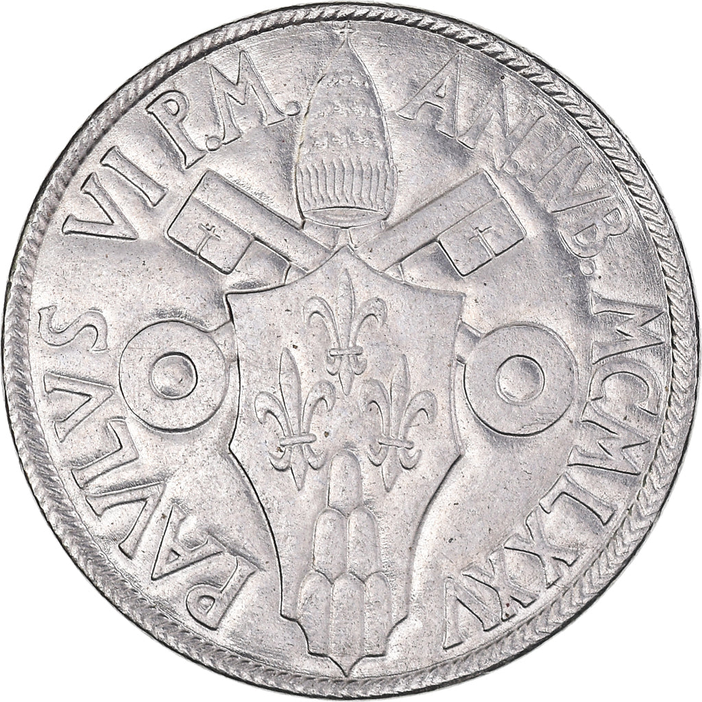 Moeda, CIDADE DO VATICANO, Paul VI, 50 Lire, 1975, MS(63), Aço Inoxidável