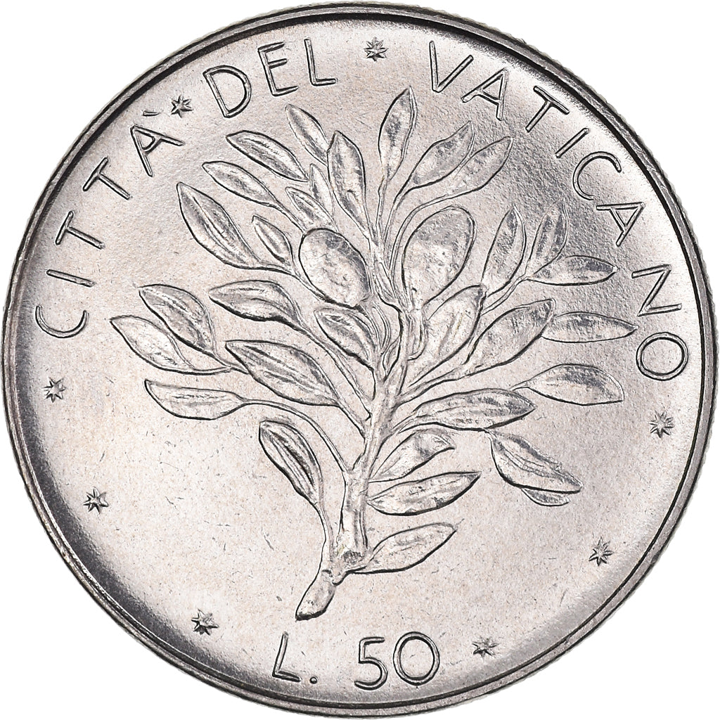 Münze, Vatikanstadt, Paul VI, 50 Lire, 1970, Rome, UNZ, Stainless Steel, KM:121