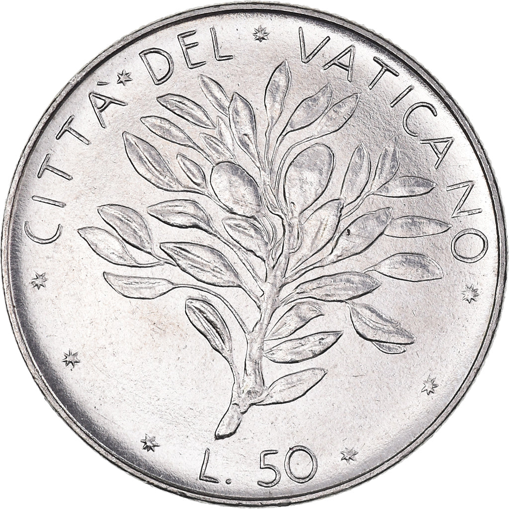 Moneta, PAŃSTWO WATYKAŃSKIE, Paul VI, 50 Lire, 1974, Roma, AU(50-53), Stal