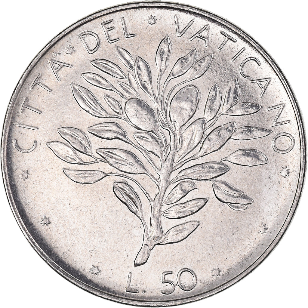 Monnaie, Cité du Vatican, Paul VI, 50 Lire, 1973, SUP, Acier inoxydable, KM:121