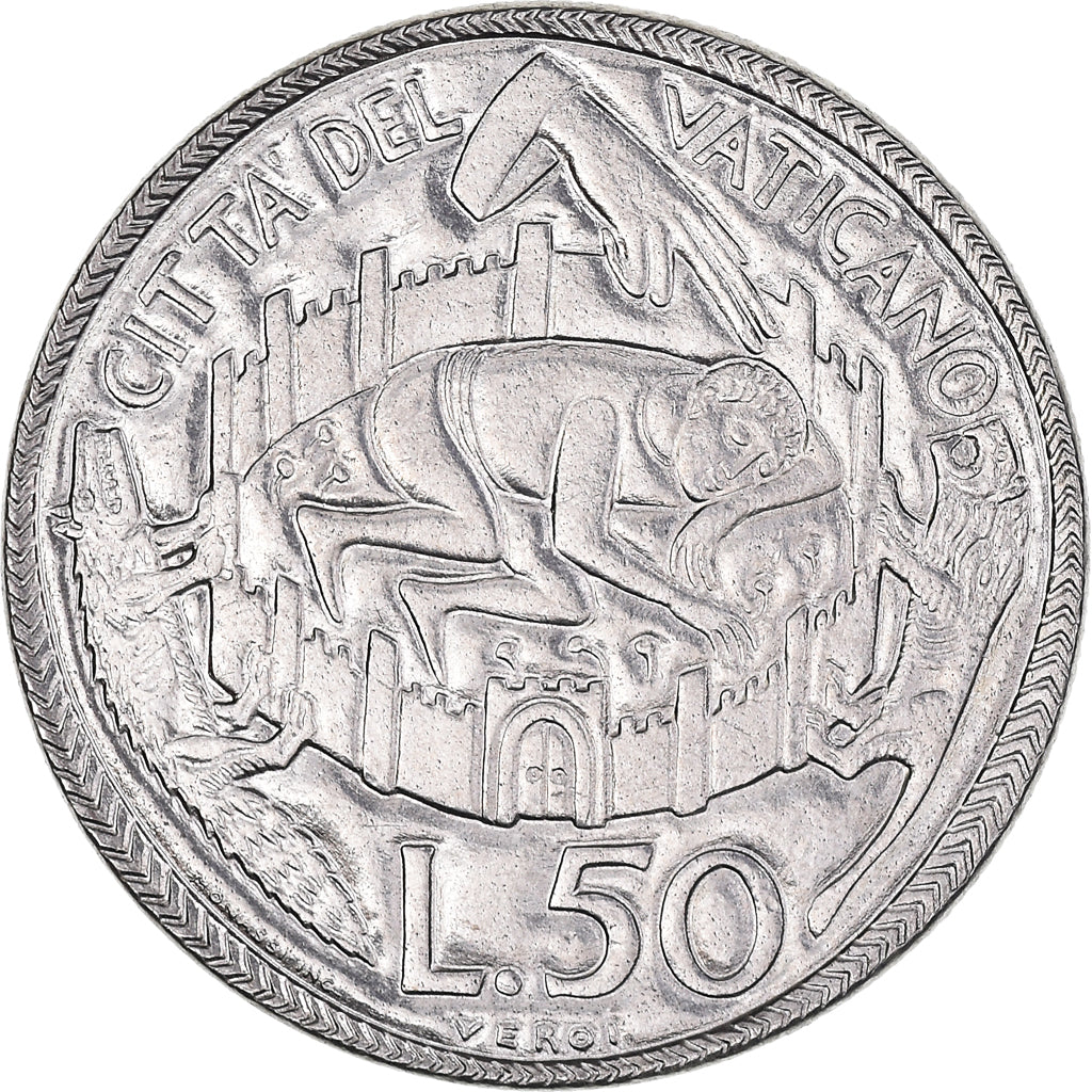 Moneta, CITTÀ DEL VATICANO, Paul VI, 50 Lire, 1975, SPL, Acciaio inossidabile