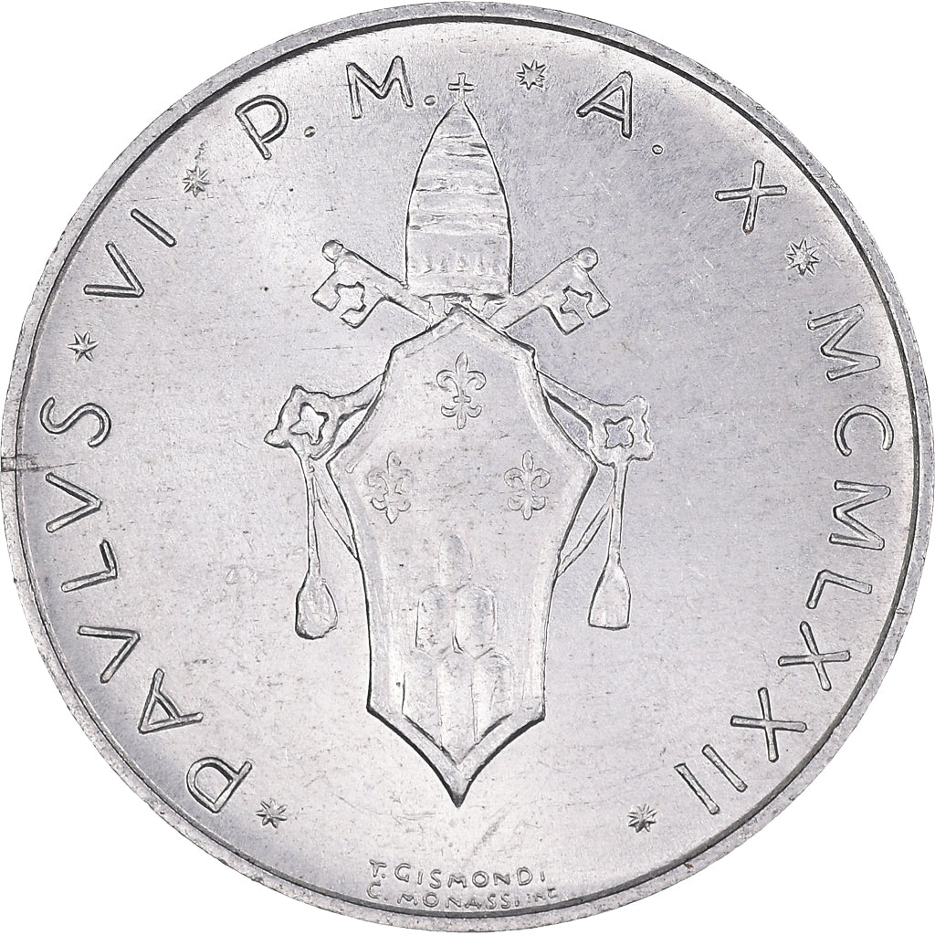 Moneta, PAŃSTWO WATYKAŃSKIE, Paul VI, 10 Lire, 1972, AU(50-53), Aluminium