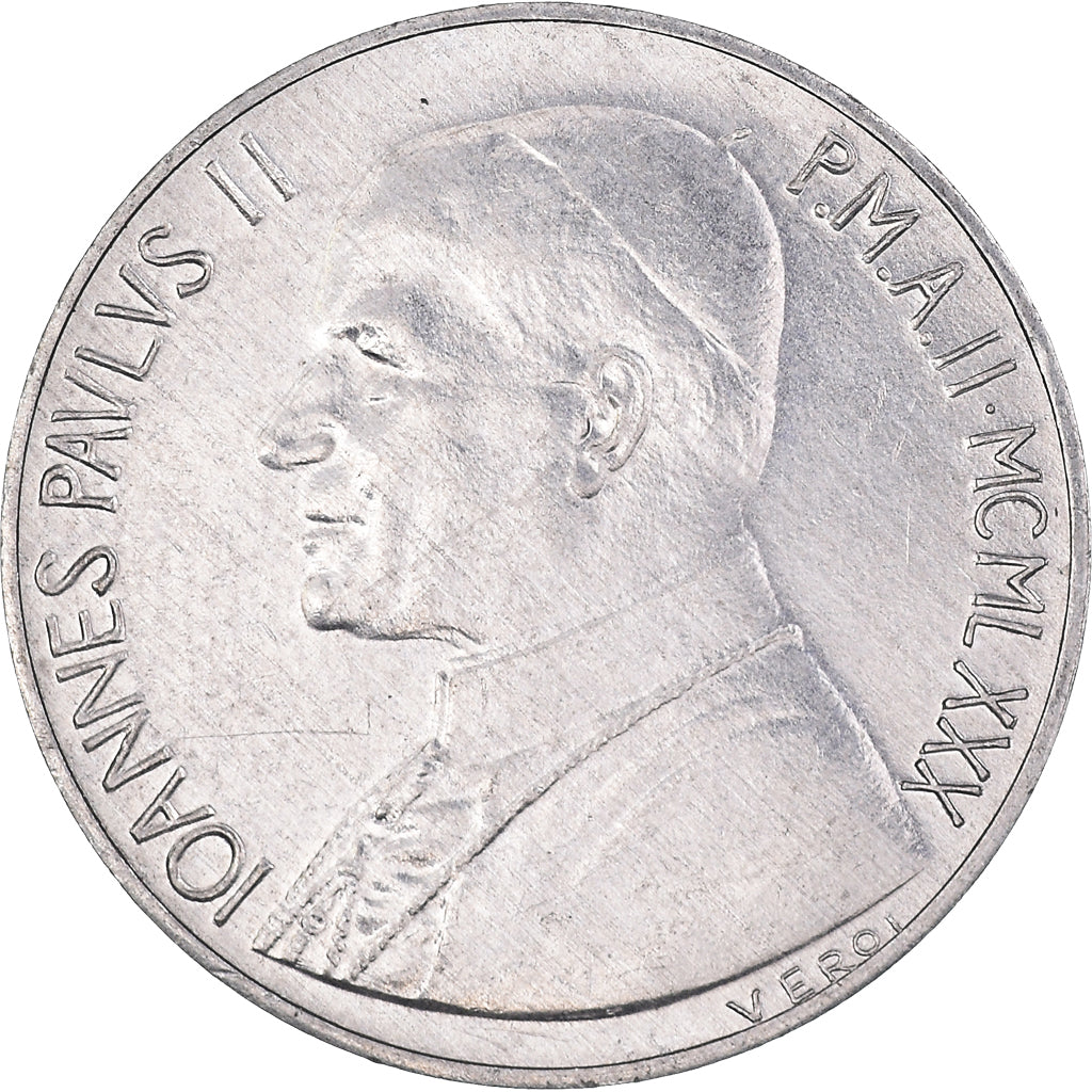 Coin, VATICAN CITY, John Paul II, 10 Lire, 1980, FDC.AN 2, EF(40-45), Aluminum