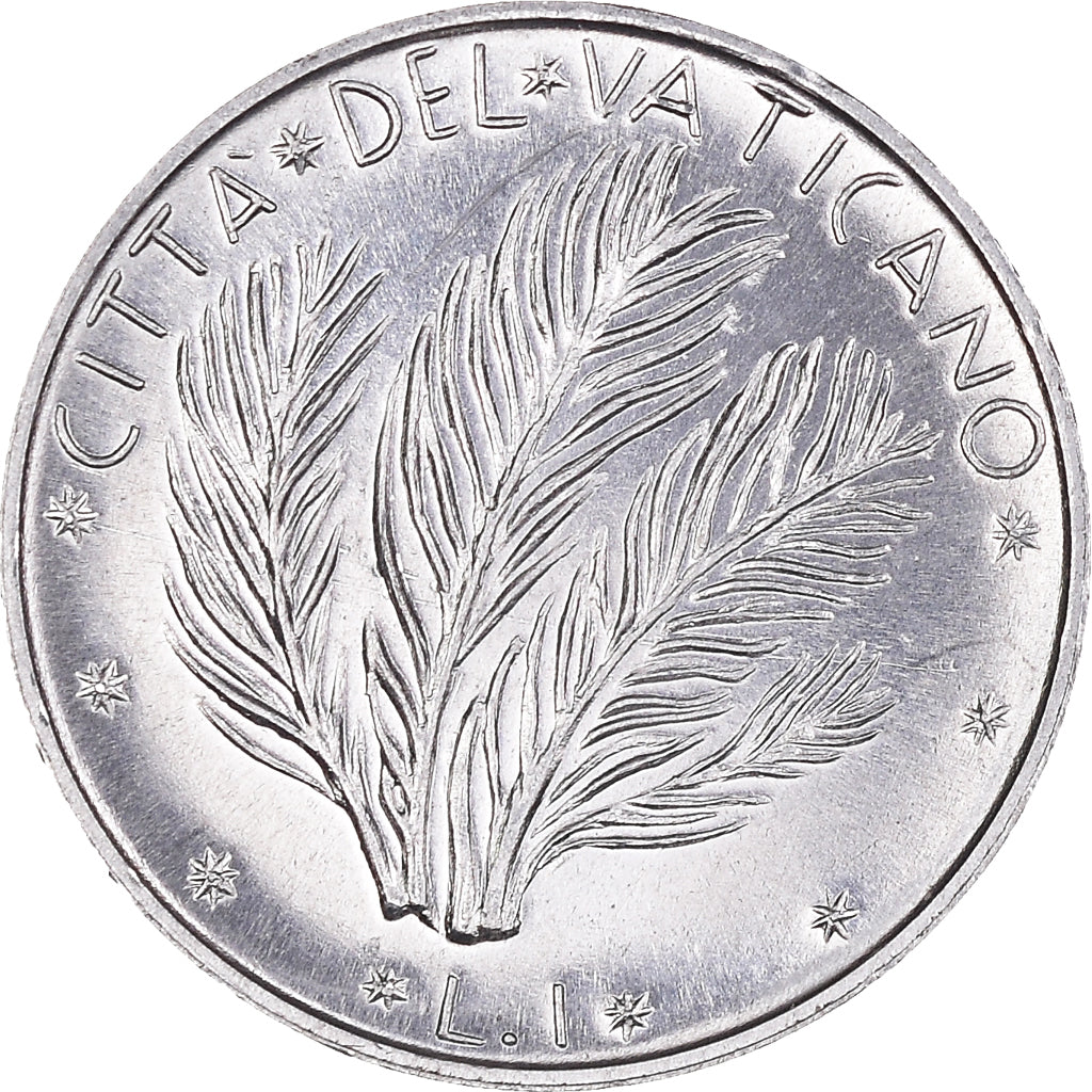 Moneta, PAŃSTWO WATYKAŃSKIE, Paul VI, Lira, 1976, AU(50-53), Aluminium, KM:116