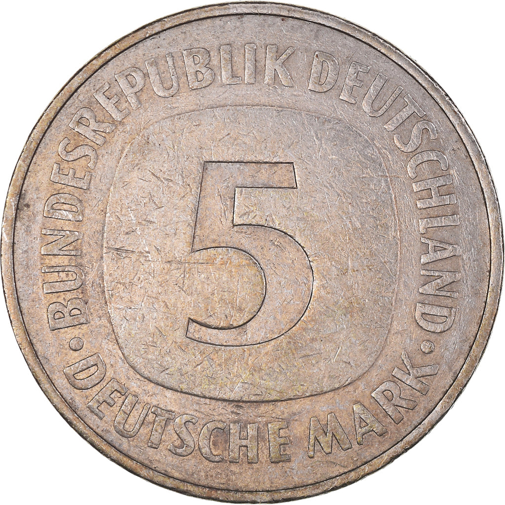 Moneta, Niemcy - RFN, 5 Mark, 1975, Hambourg, VF(30-35), Miedź-Nikiel