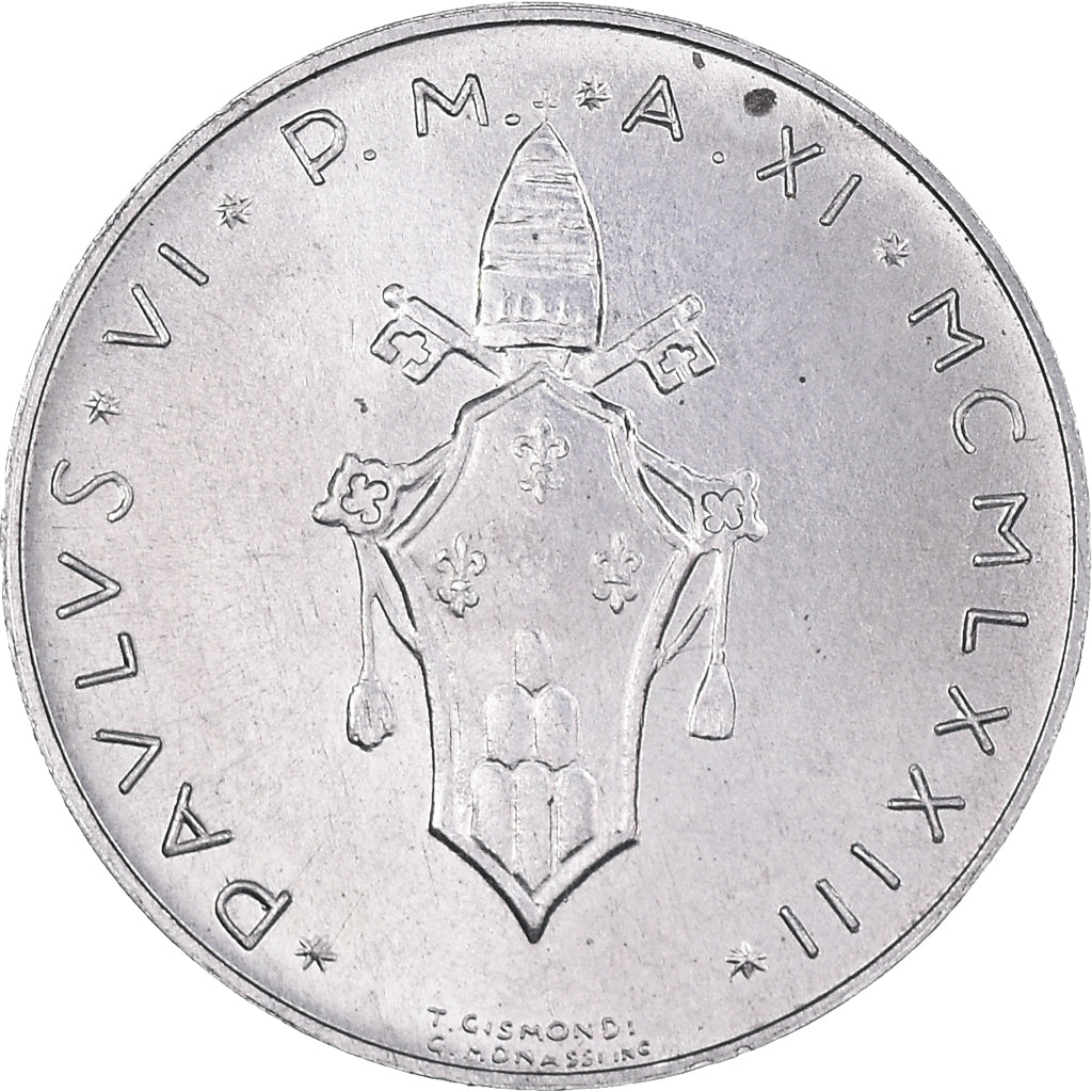 Moneta, PAŃSTWO WATYKAŃSKIE, Paul VI, Lira, 1973, MS(63), Aluminium, KM:116