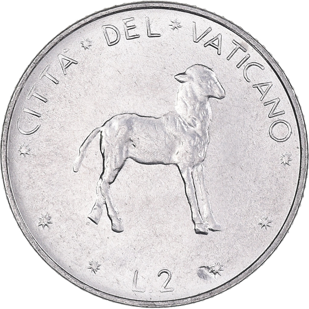 Coin, VATICAN CITY, Paul VI, 2 Lire, 1977, Roma, MS(63), Aluminum, KM:117