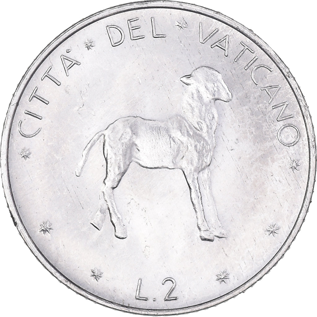 Moneta, PAŃSTWO WATYKAŃSKIE, Paul VI, 2 Lire, 1971, Roma, AU(50-53)
