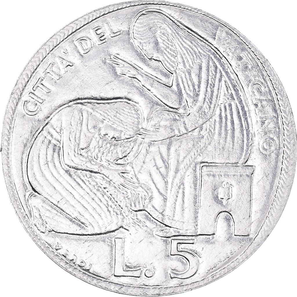 Coin, VATICAN CITY, Paul VI, 5 Lire, 1975, MS(63), Aluminum, KM:126